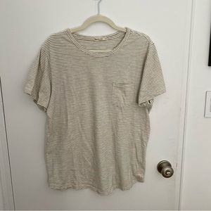 Marine Layer men’s cream and black striped tshirt